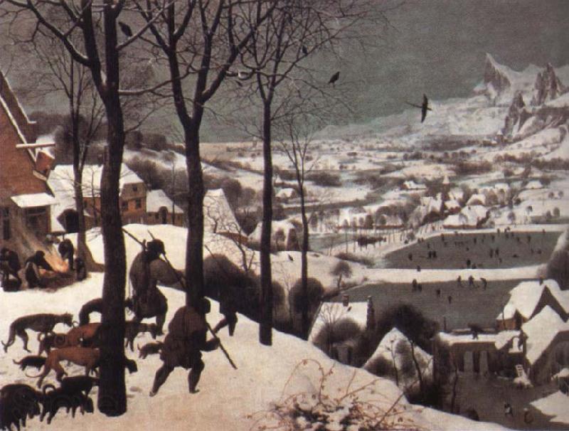 BRUEGHEL, Pieter the Younger The Hunters in the Snow Germany oil painting art